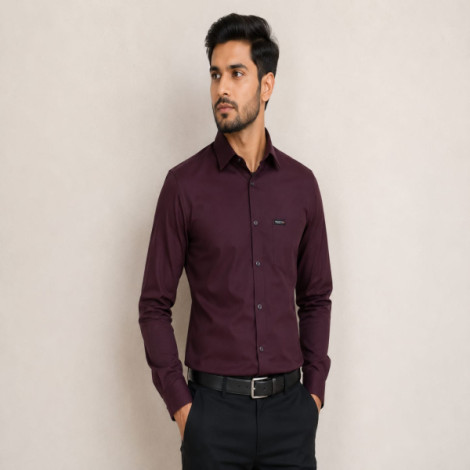 RC Mens Brown Formal Shirt