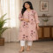 Dusty Rose Sunflower Motif Kurta Set