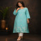 Powder Blue Kashmiri Paisley Embroidered Kurta Set