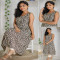 Modern Zebra Print Sleeveless A-Line Kurta Set