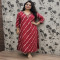 Crimson Red Leheriya Print Kurta Set